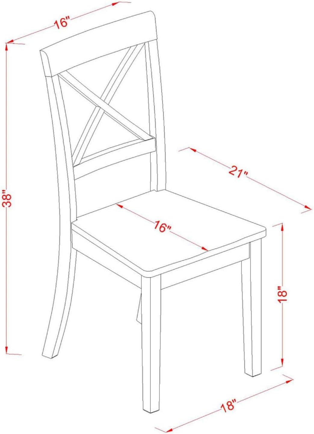 Boston Dinette Juego de 2 sillas tapizadas de madera de imitación de piel