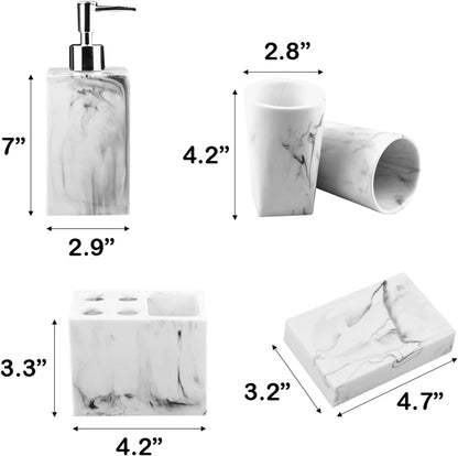 Juego de accesorios para encimera de baño de 5 piezas, dispensador para jabón