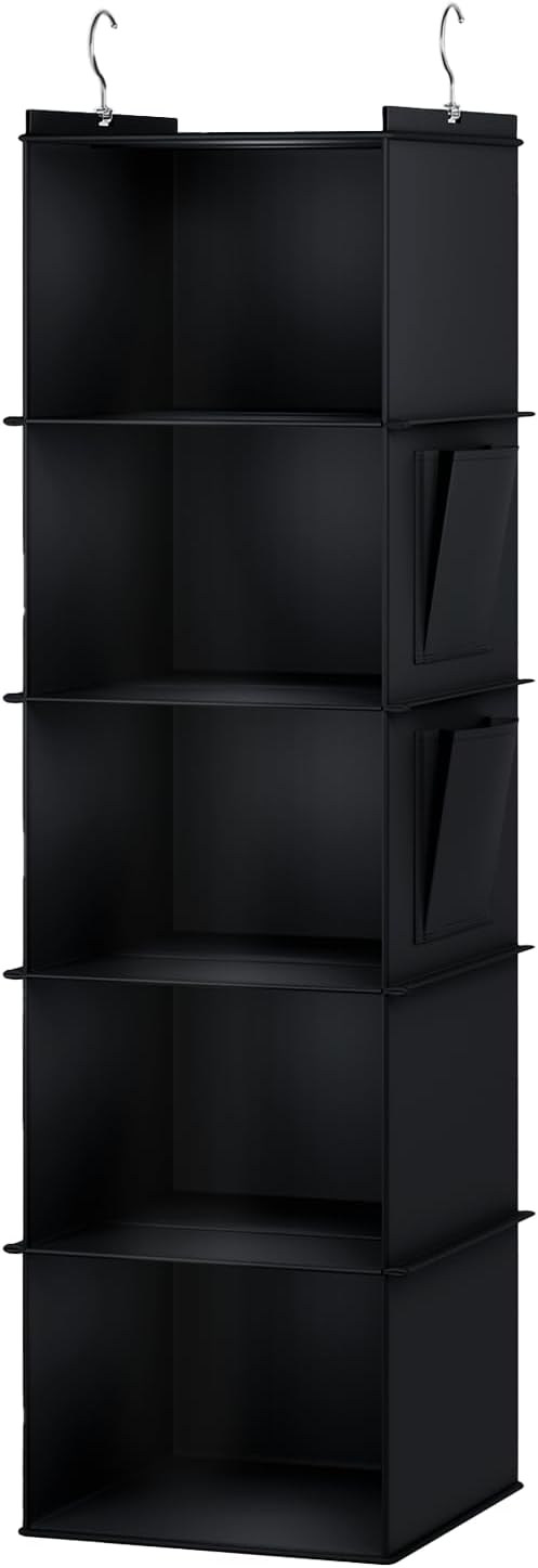 Organizador colgante de armario, 5 estantes de almacenamiento para colgar,