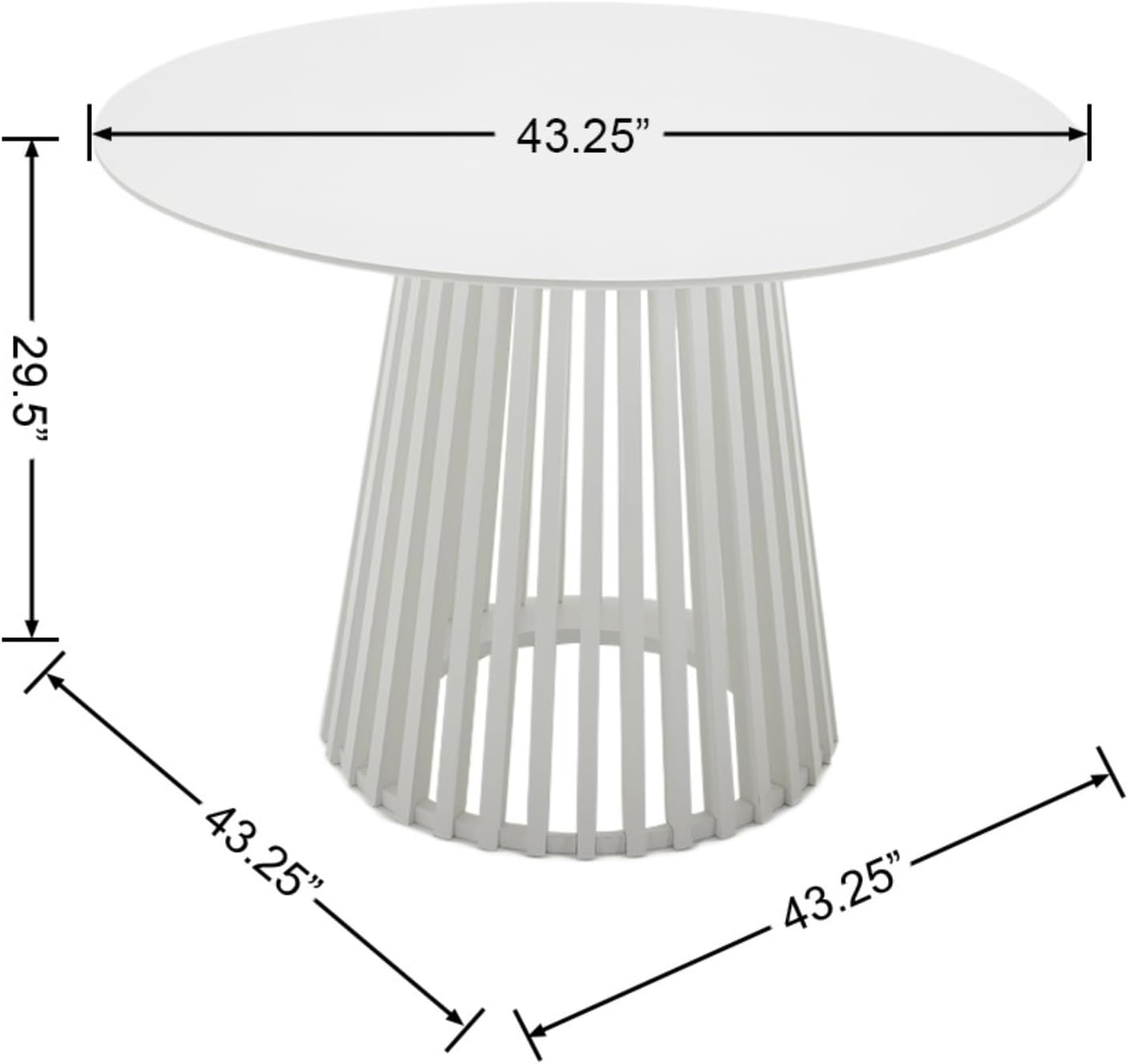 Mesa de comedor redonda de madera maciza, mesa de cocina moderna de mediados de