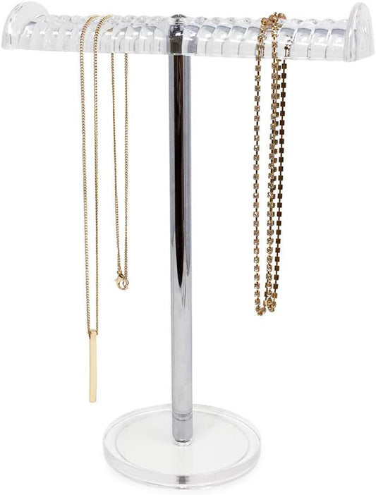 Isaac Jacobs Soporte para collar y pulsera de acrílico transparente (barra en T...