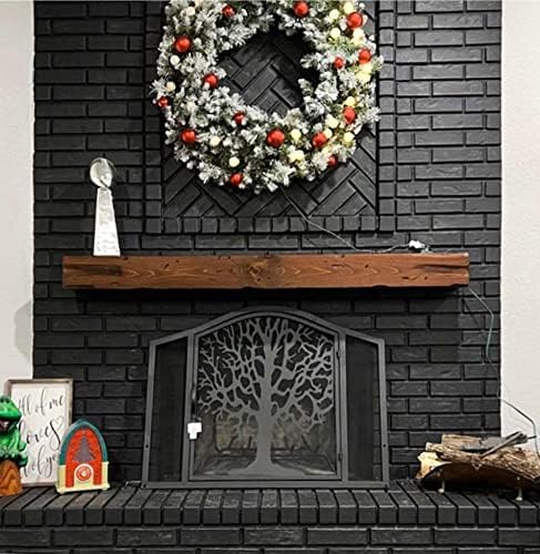 URBANDI - Repisa para chimenea, envejecida, rústica, flotante, moderna, madera...