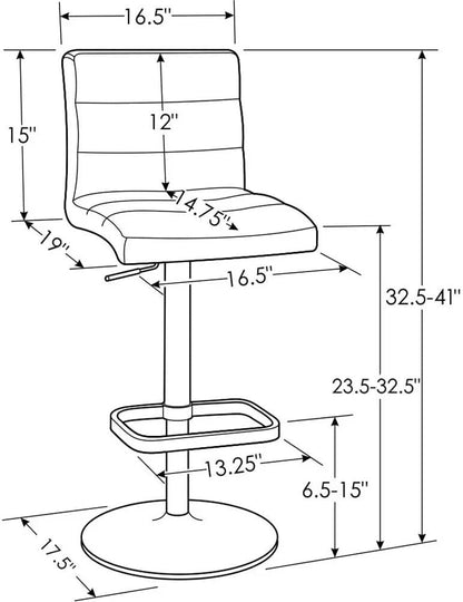 Zuri Furniture Lush - Taburete de bar giratorio negro con base de acero...