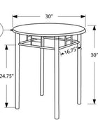 Mesa 3095, 3 piezas, Pequeña, 30 pulgadas Redonda, Cocina, Metal, Laminado,
