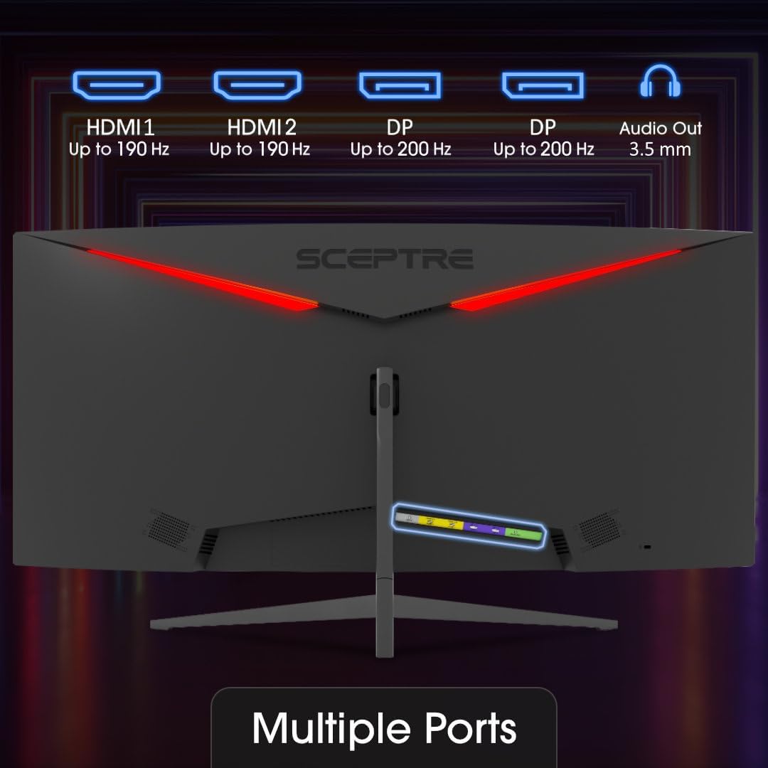 Sceptre - Monitor curvado de 30 pulgadas para videojuegos, 219, 2560 x 1080,...