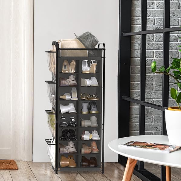 Simple Houseware Soporte para zapatos con bolsillos laterales para colgar ...