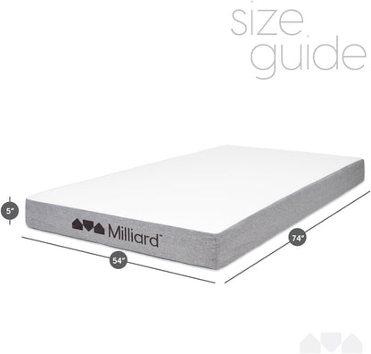 Colchón de espuma viscoelástica de 5 pulgadas para litera, sofá cama, nido o