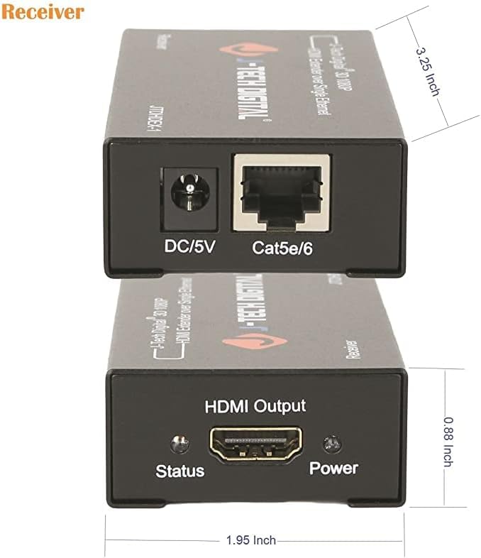 J-Tech Digital Extensor HDMI sobre cat5e6 1080P a 200 pies HDMI Balun sobre...