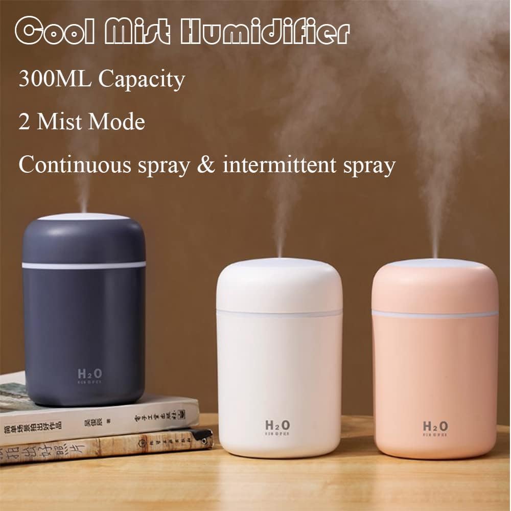 Mini humidificador portátil, humidificador pequeño de niebla fría de 10.1 fl oz...