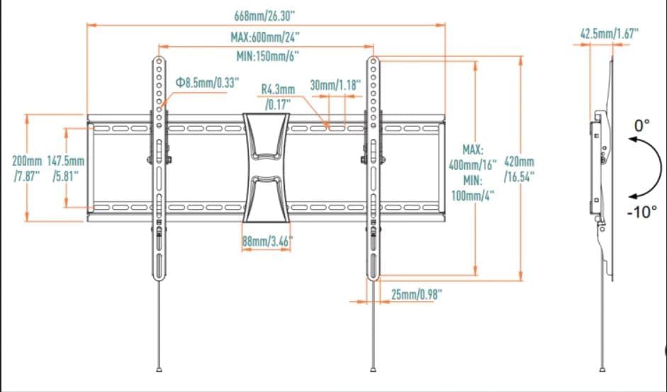 MOUNTUP Soporte de pared para TV con certificación UL, soporte de TV inclinable...