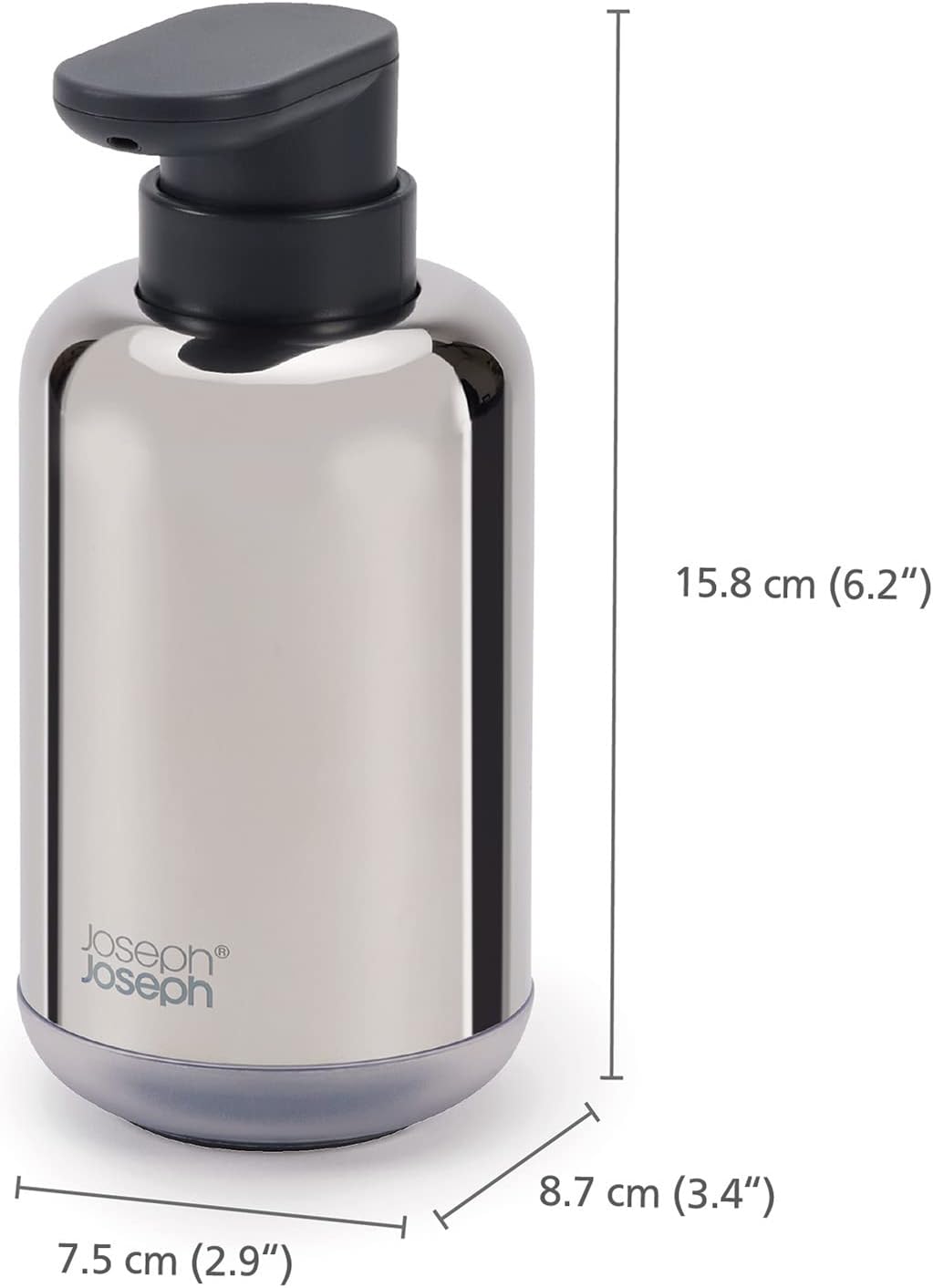Joseph Joseph Dispensador de jabón, acero inoxidable, talla única
