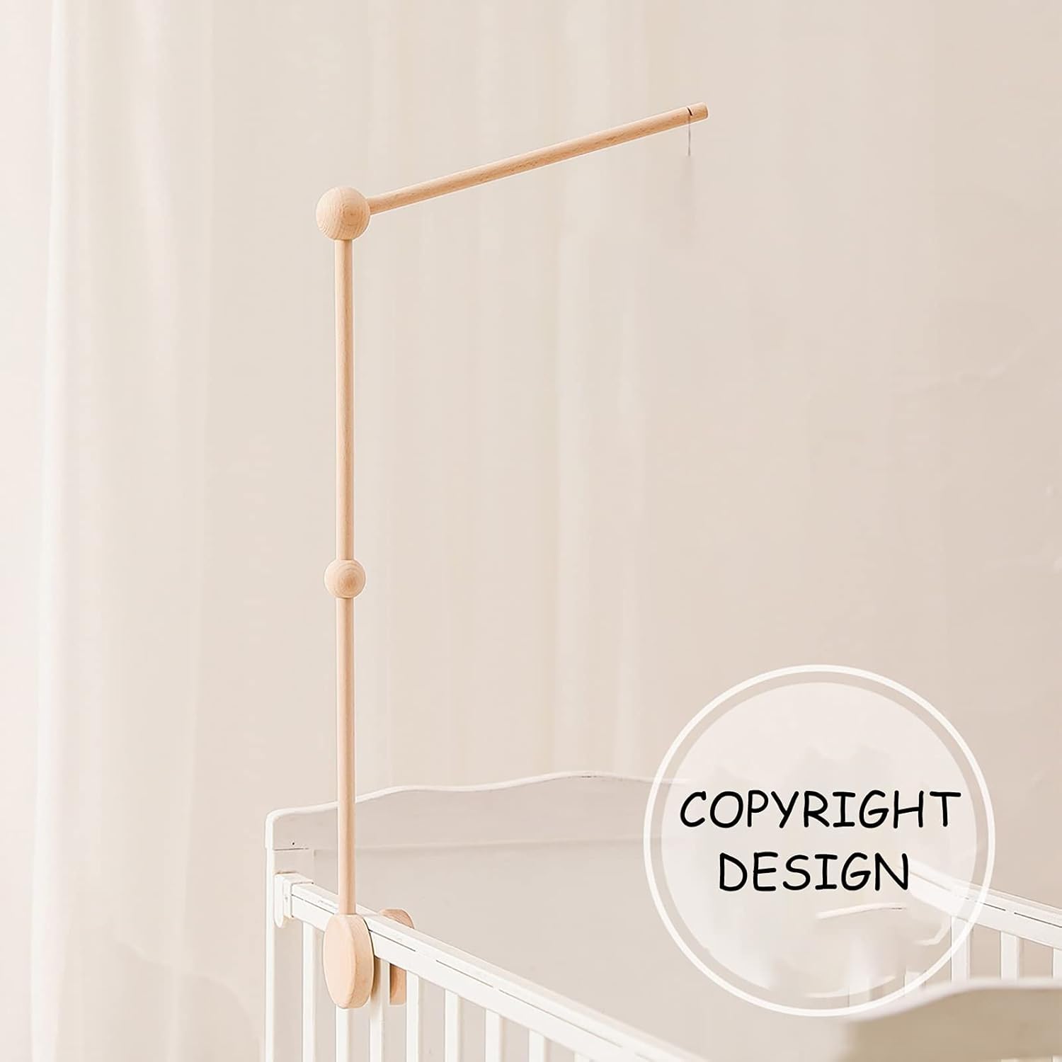HBM - Brazo móvil de madera para cuna, colgador móvil para cuna, decoración de...
