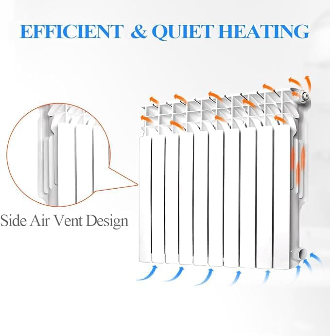 AB Radiador de pared con 6 paneles, radiador de agua caliente de aluminio...