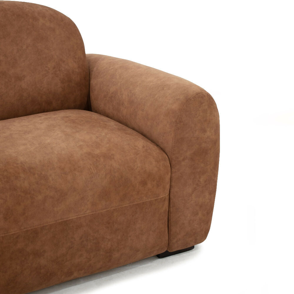 Sofa Auren 2 Puestos 185x88x83 cm Con Apoya Brazos Tela Miel