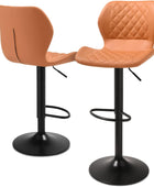 MoNiBloom Moder - Juego de 2 taburetes de bar sin brazos, altura ajustable, de...