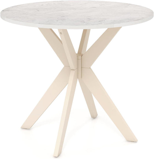 Mesa de comedor redonda de madera de 36 pulgadas, mesa de cocina de granja con