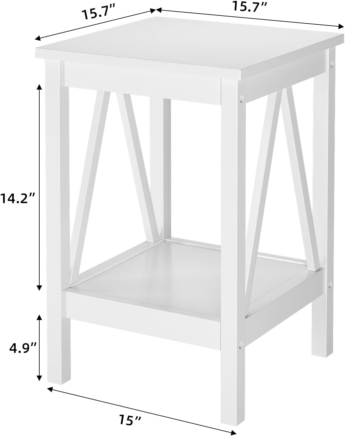 IDEALHOUSE Mesa auxiliar blanca, mesa auxiliar pequeña para sala de estar,...