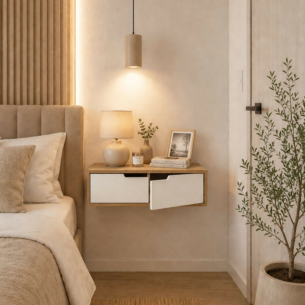 Repisa Innova, Madera Natural + Blanco