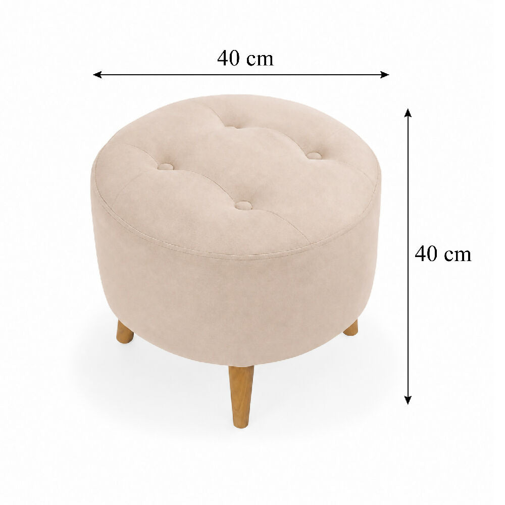 Sala Sofá Cama 92x 174x93cm + Puff + Mesa de Centro Beige