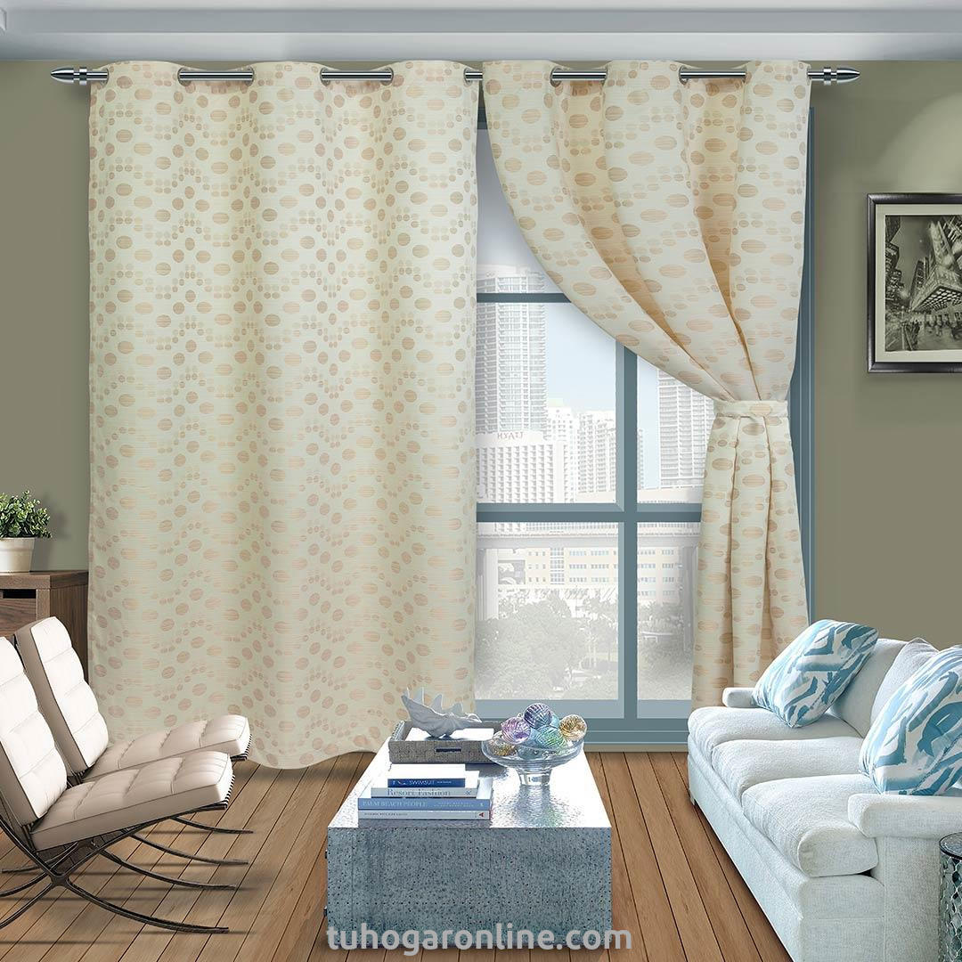 Cortina Argollada Camel en Lona Puntos 2,60 X 2,20 Aprox.