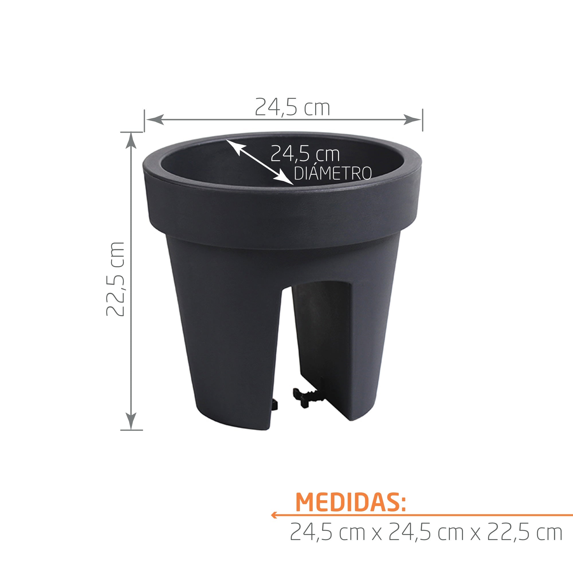 Matera Lofly Railing 25 cm Antracita