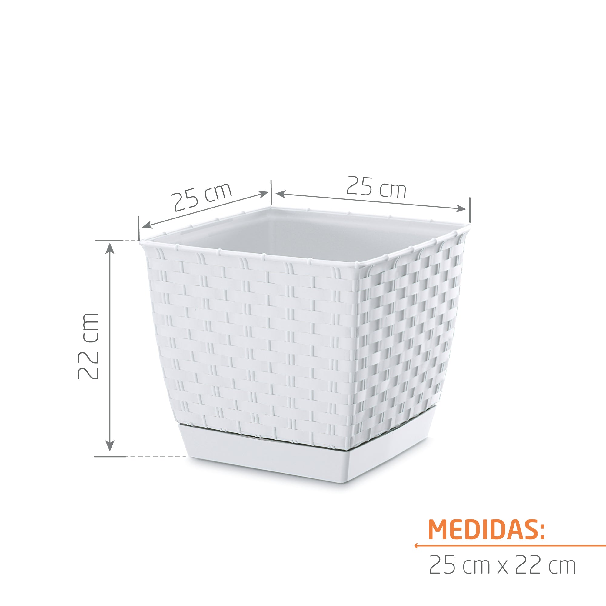 Matera Ratolla Square 25 cm Blanco