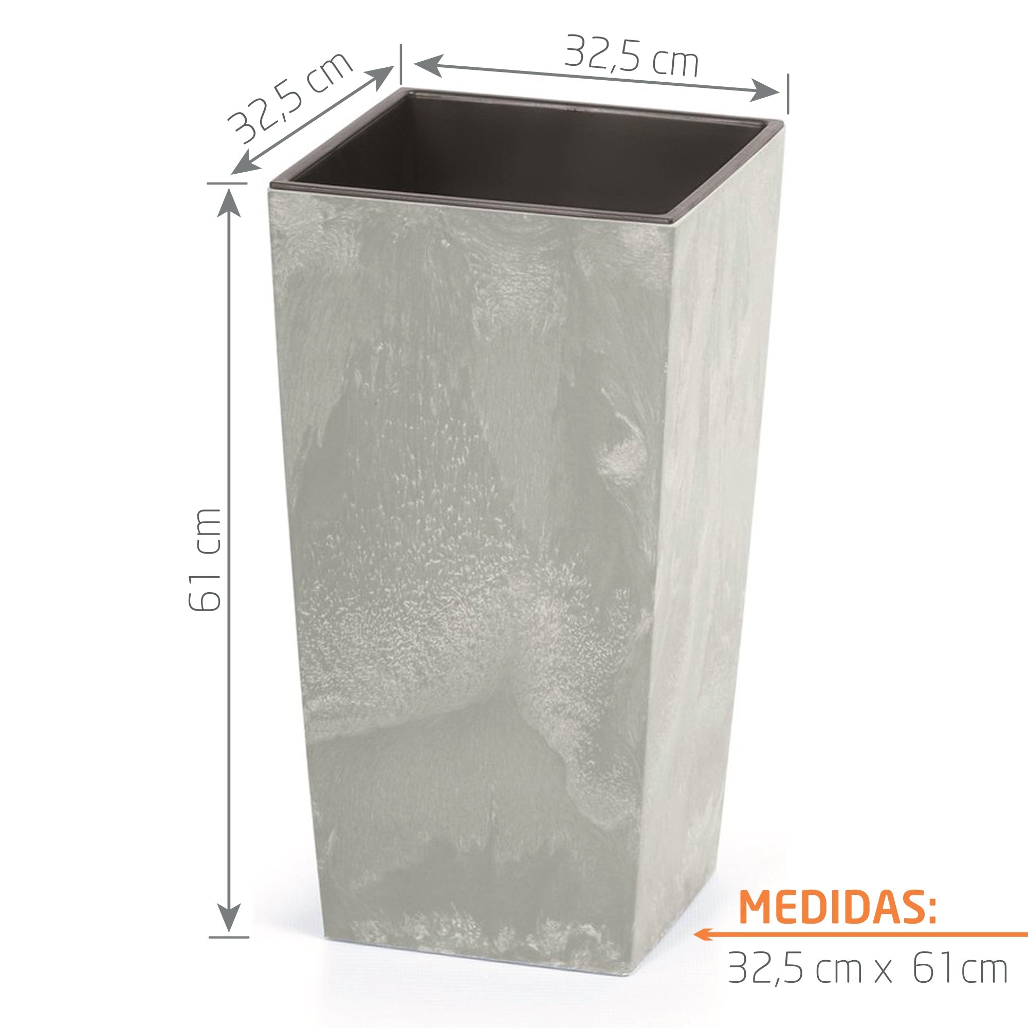 Matera Urbi Beton 61 cm Gris Concreto