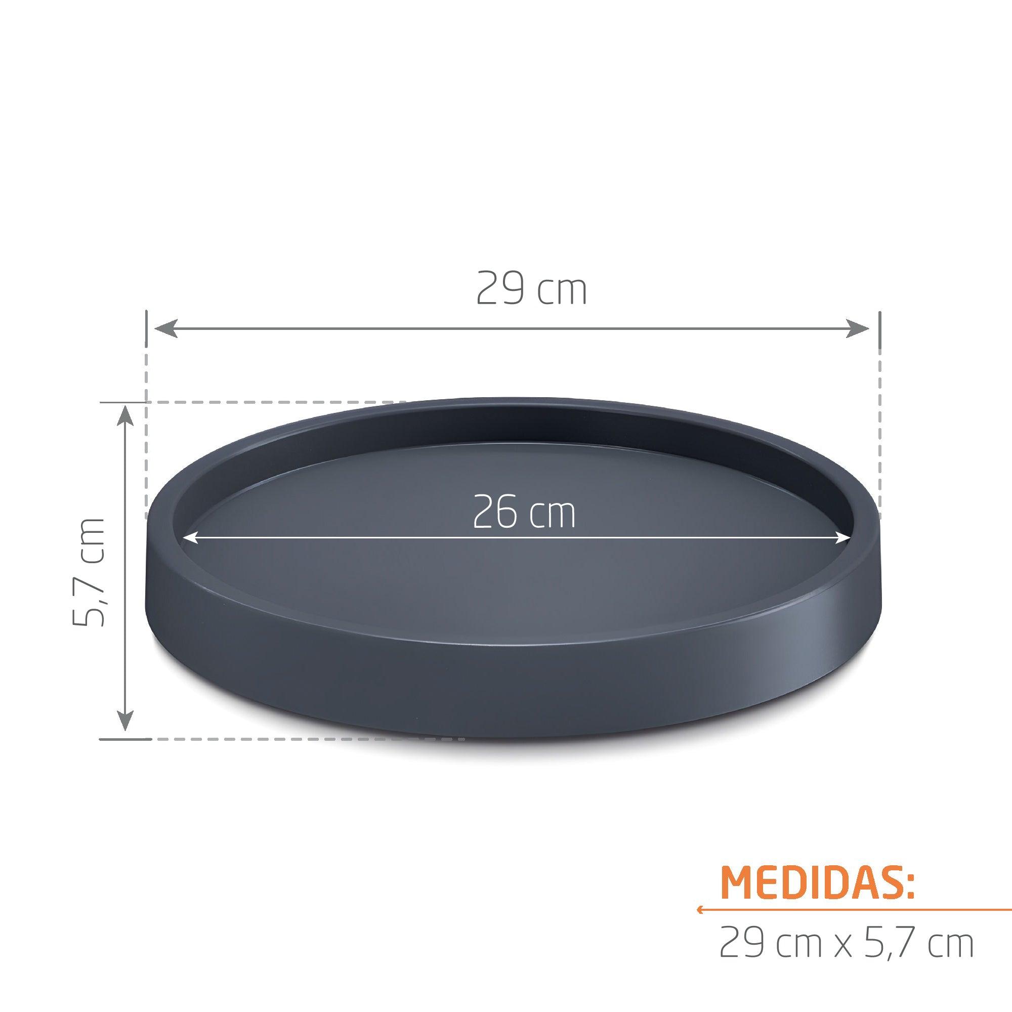 Base Redonda con Borde 29 cm Antracita