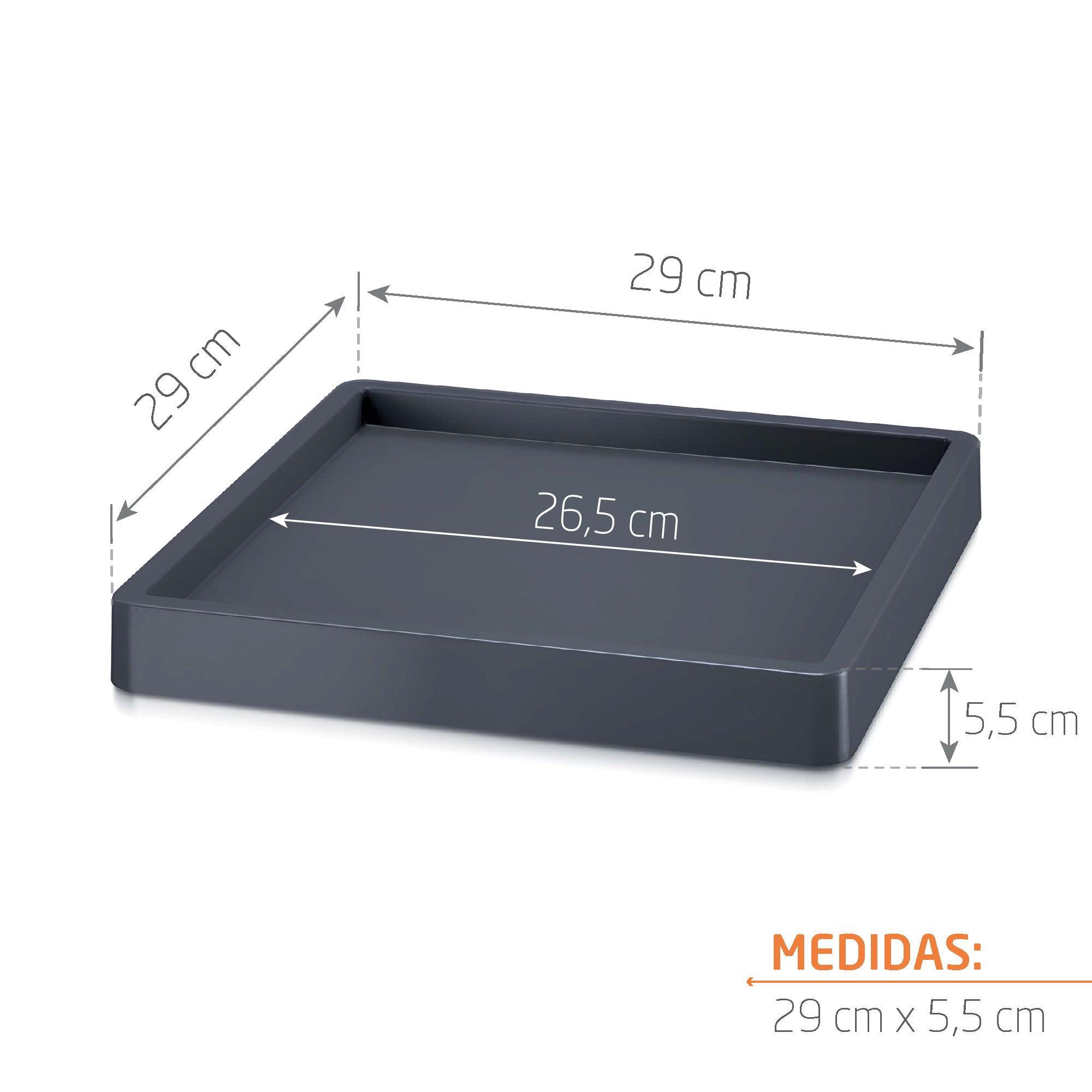 Base Cuadrada Con Borde 29 cm Antracita
