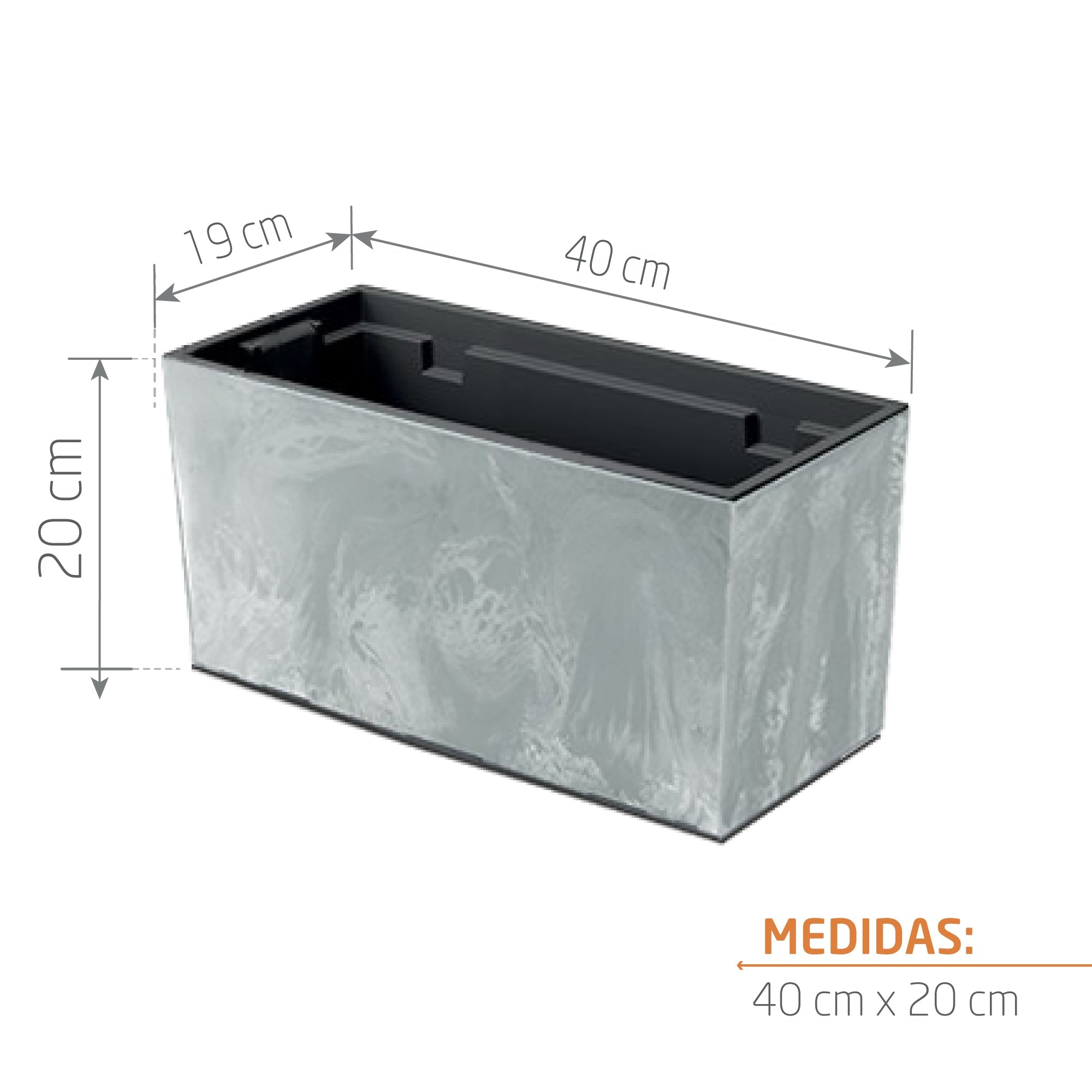 Matera Urbi Case W Beton 40 cm Gris Concreto