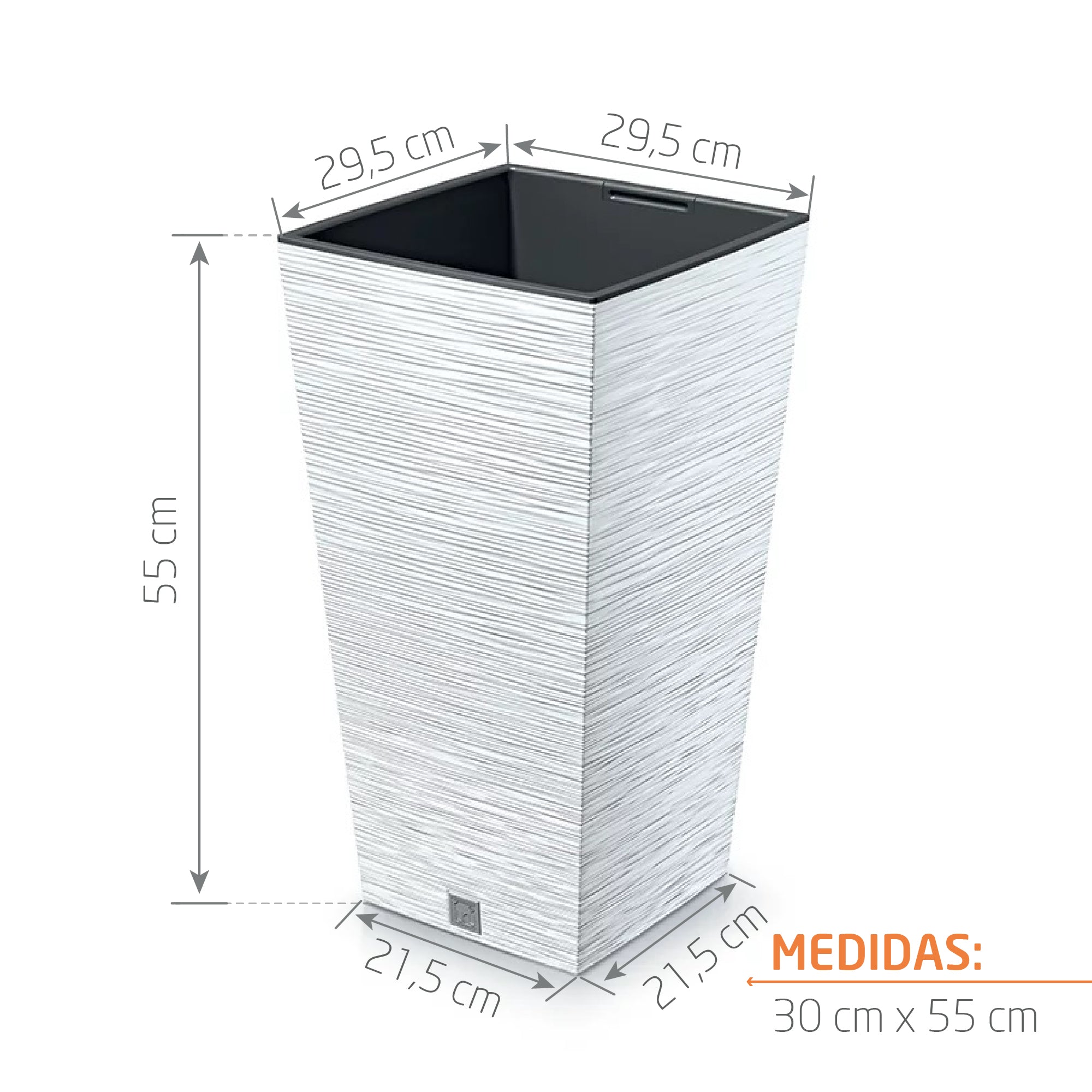 Matera Furu Square 55 cm Blanco