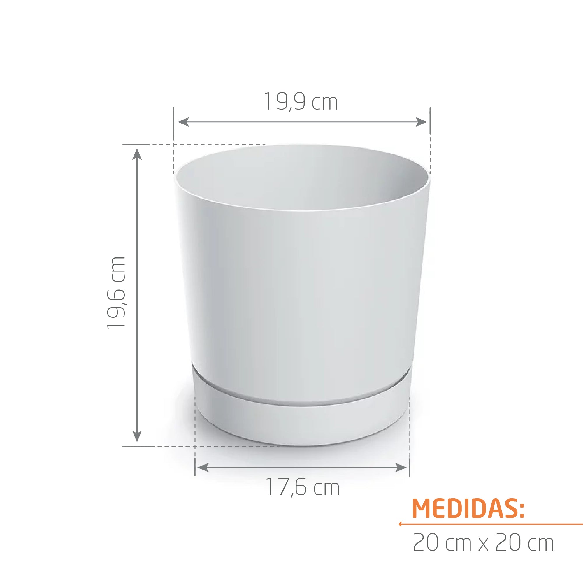 Matera Tubo P 20 cm Blanco