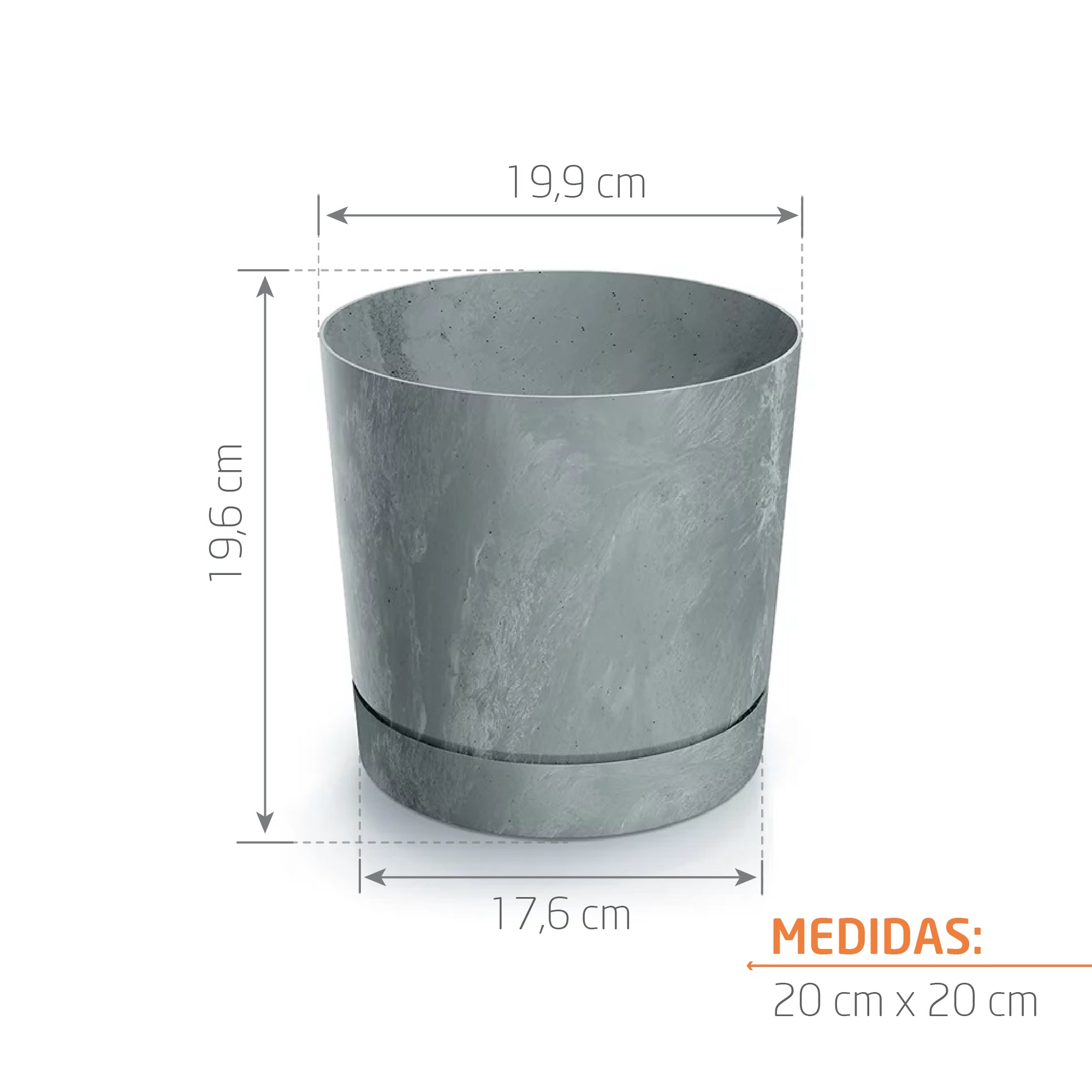 Matera Tubo P Beton 20 cm Gris Concreto