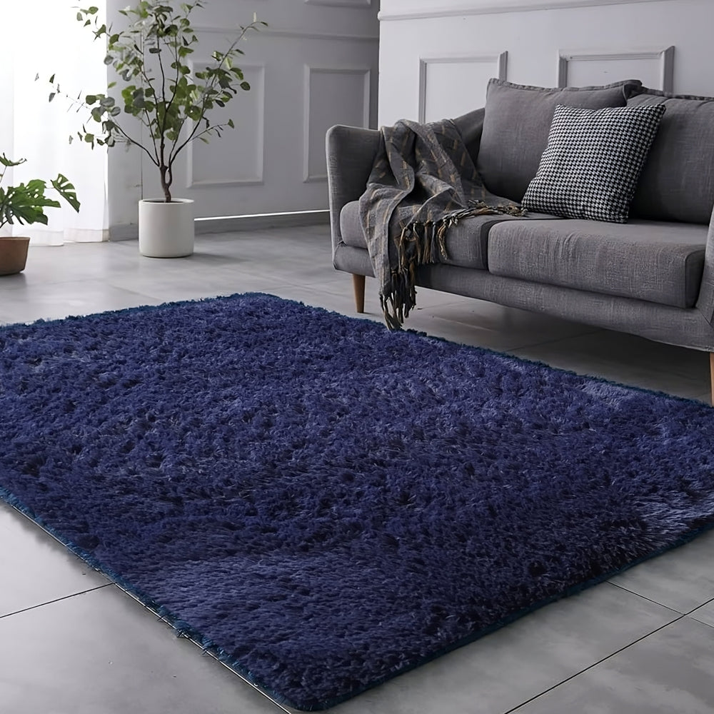 Alfombra Peluda Benli 120X170 Azul Oscuro    