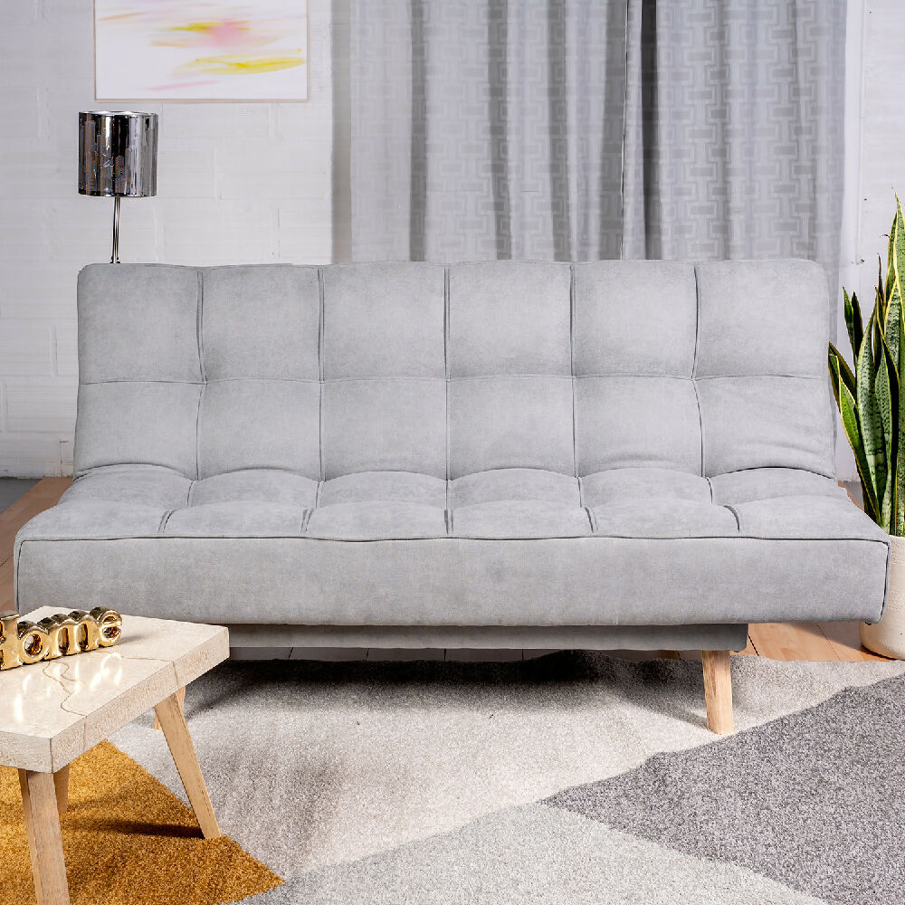Sofá Cama Emma Gris Plata 3 Puestos