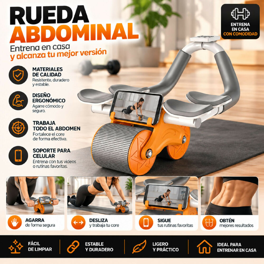 Rueda Abdominal Rebote Automático Con Soporte Para Celular WT-E172
