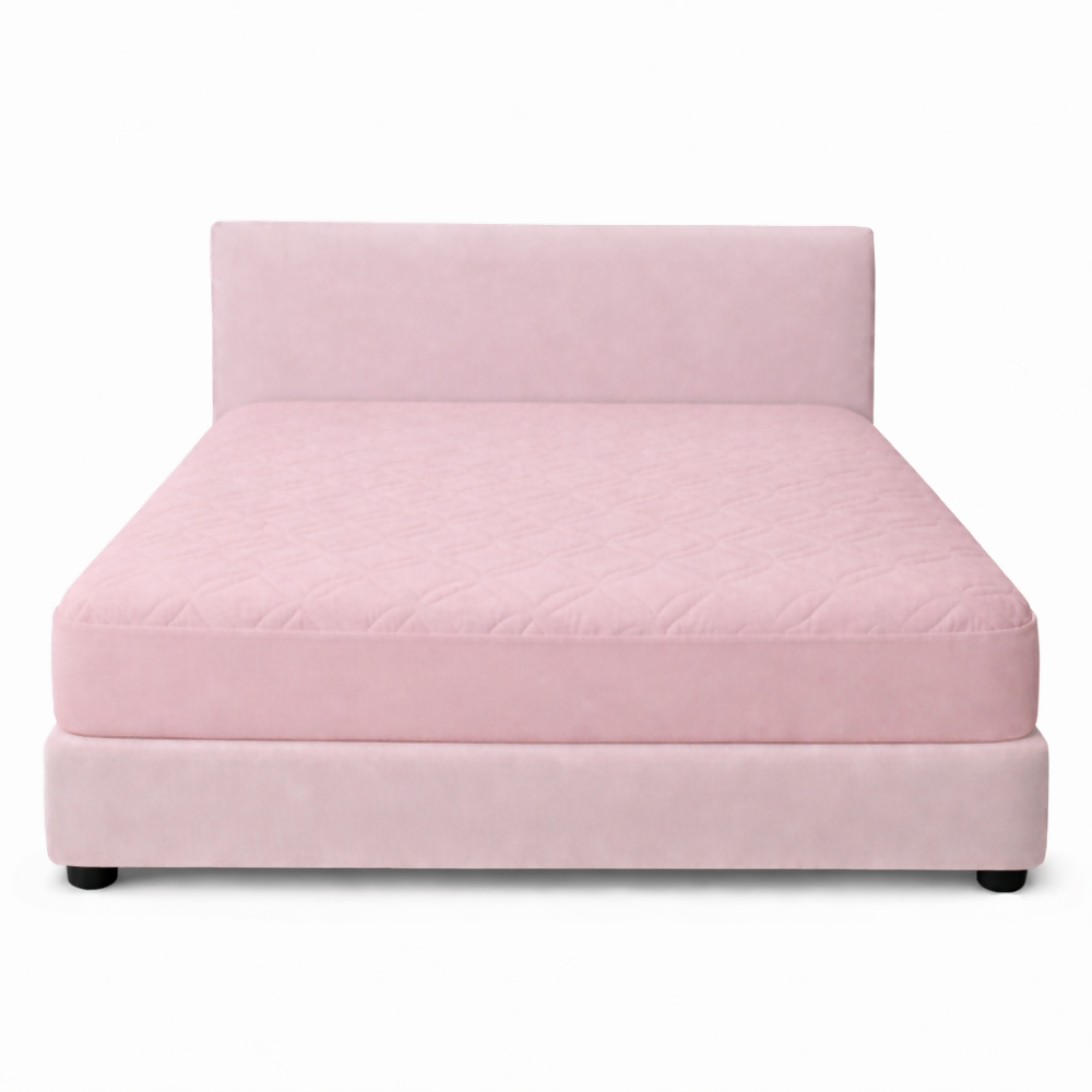 Protector colchon sencillo acolchado rosado 100x190cm