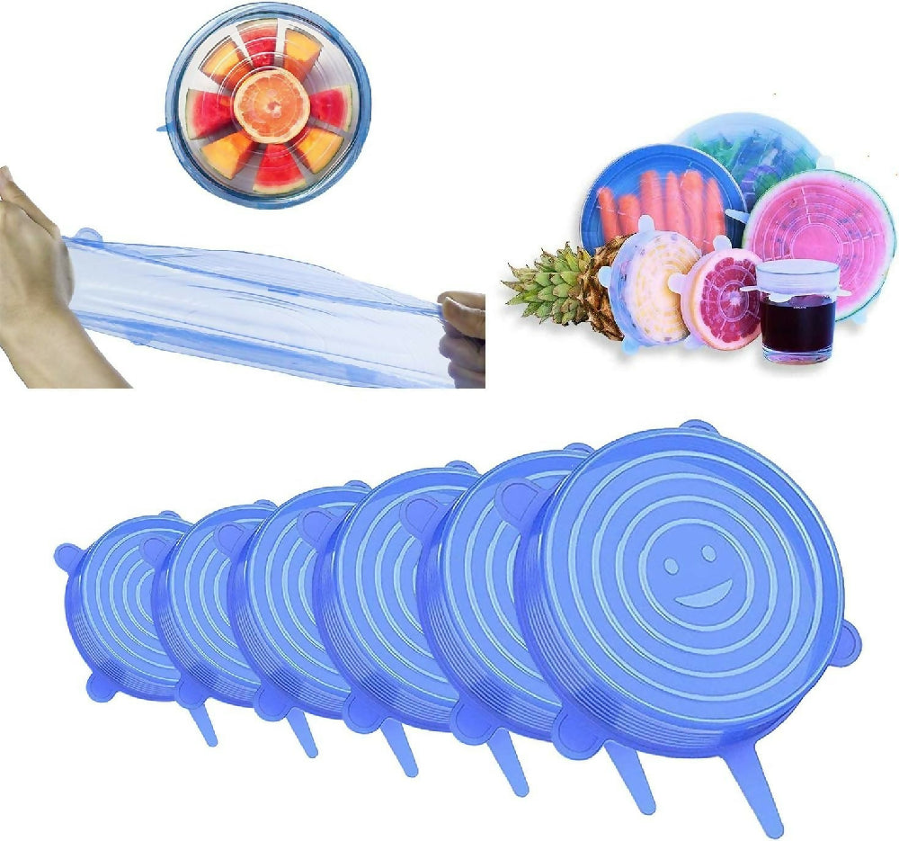 Setx6 Tapas de Silicona Reutilizables Elásticas Recipientes