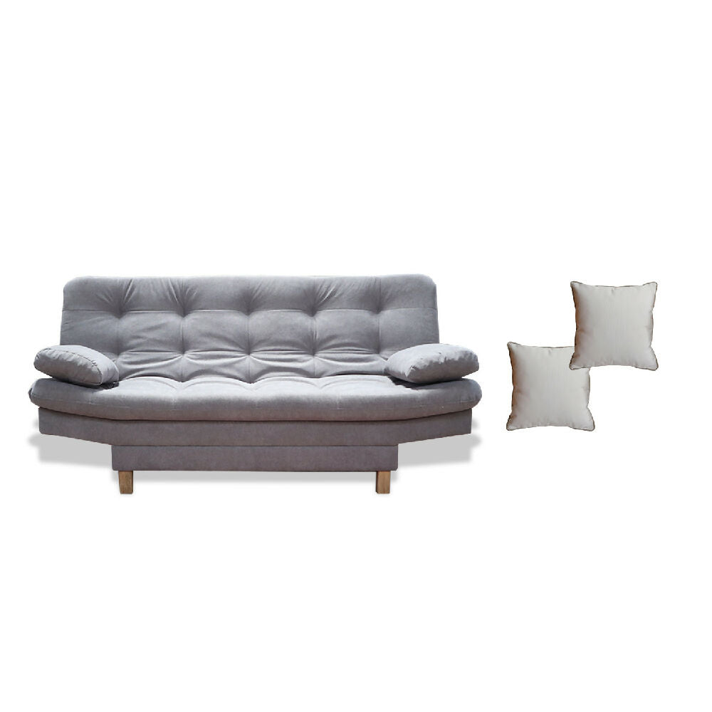 Sofacama Bakers 3 Posiciones Gris + 2 Cojines Decorativos