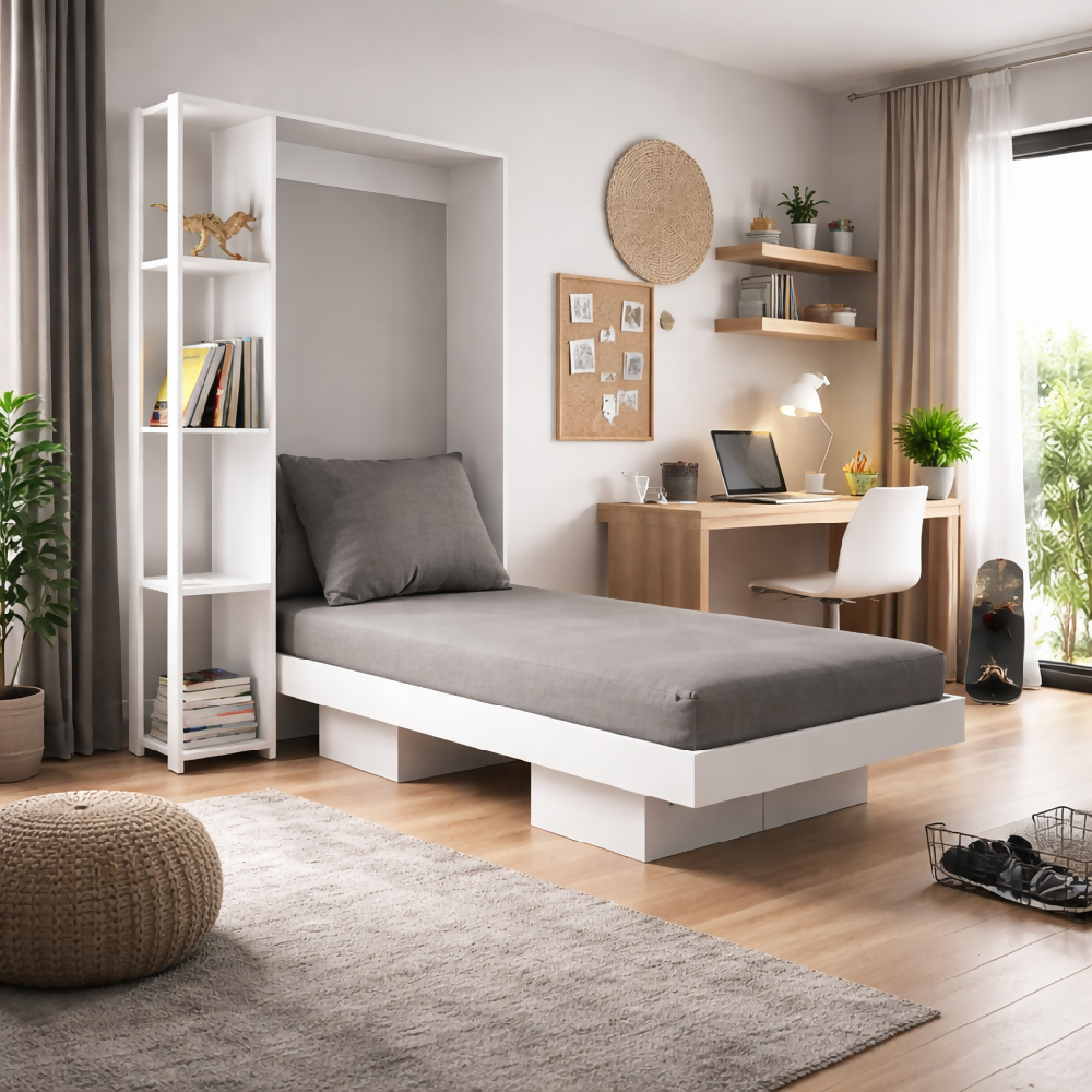 Cama Sencilla Abatible Japón, Blanca