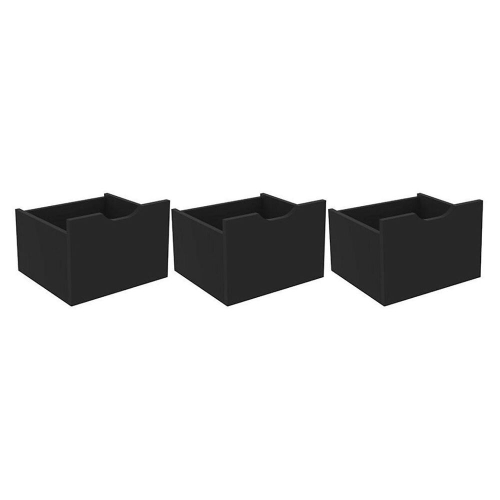 Kit 3 cajones organizador Santos - Negro