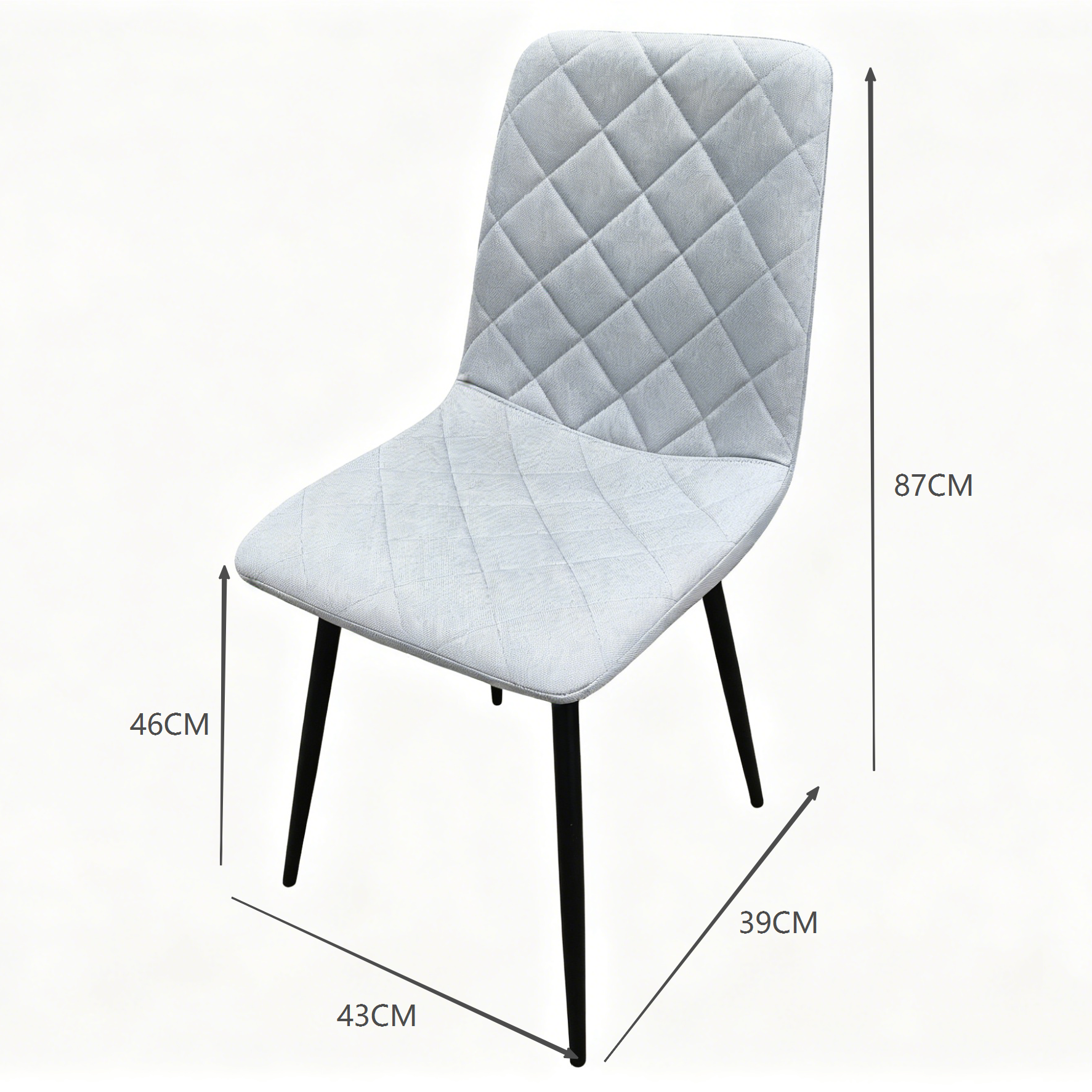Set de 4 Sillas de Comedor Sorrento, Gris Claro, con Espaldar y Diseño Moderno