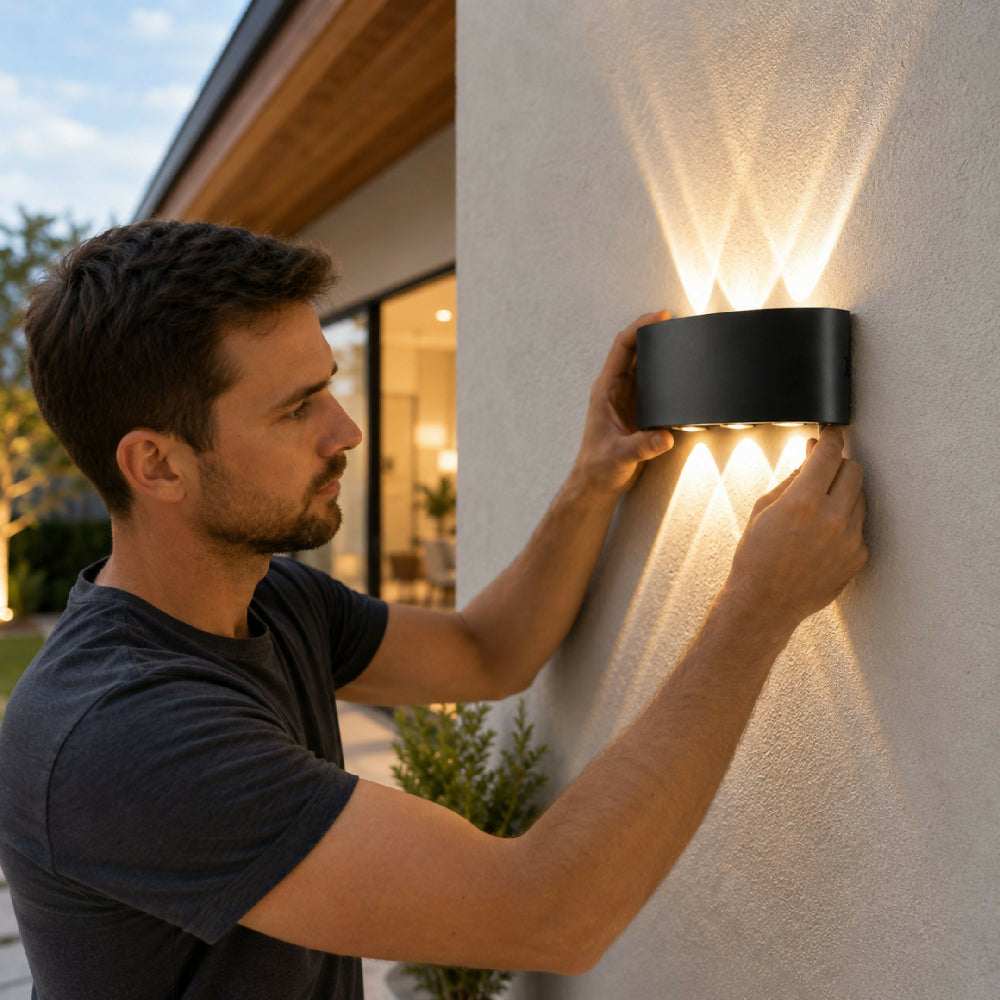 Lámpara Decorativa Exterior 8 Luces Focos De Alta Luminosidad Para Pared Y Patio