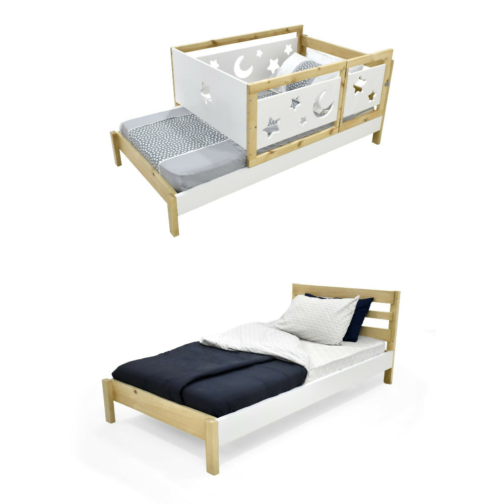 Cama Cuna Nara 106x202x87 Infantil Blanco Natural