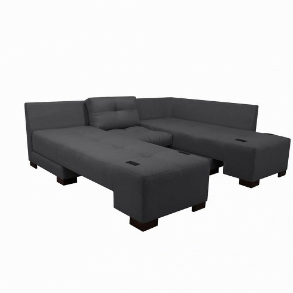 Sala Cama Sterimberg En Tela Antifluidos Gris - Amoblando