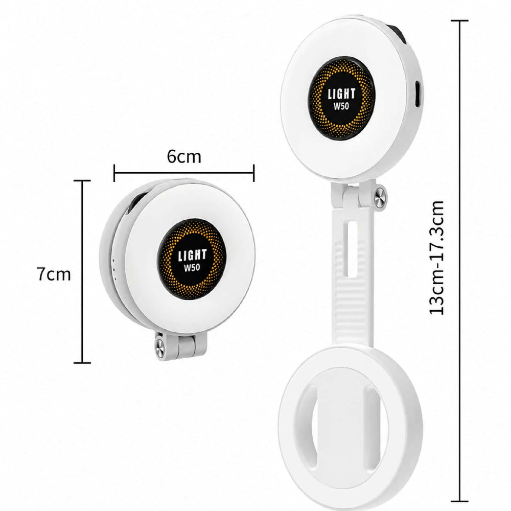 Aro De Luz Magnética Para Selfie W50 Con Brillo Ajustable Y Clip