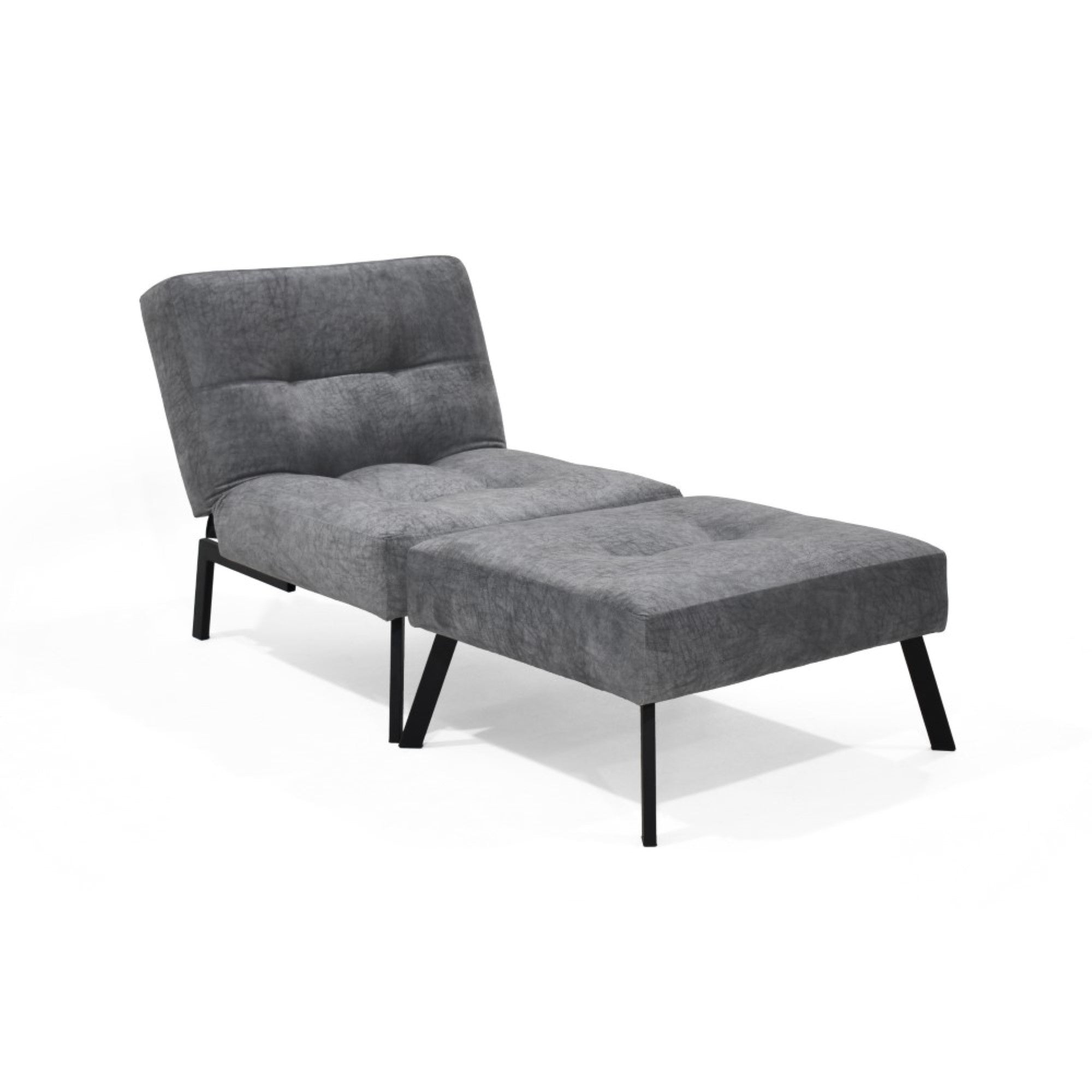 Sala con Poltrona Reclinable y Puff Togo Gris con Mesa Toulouse