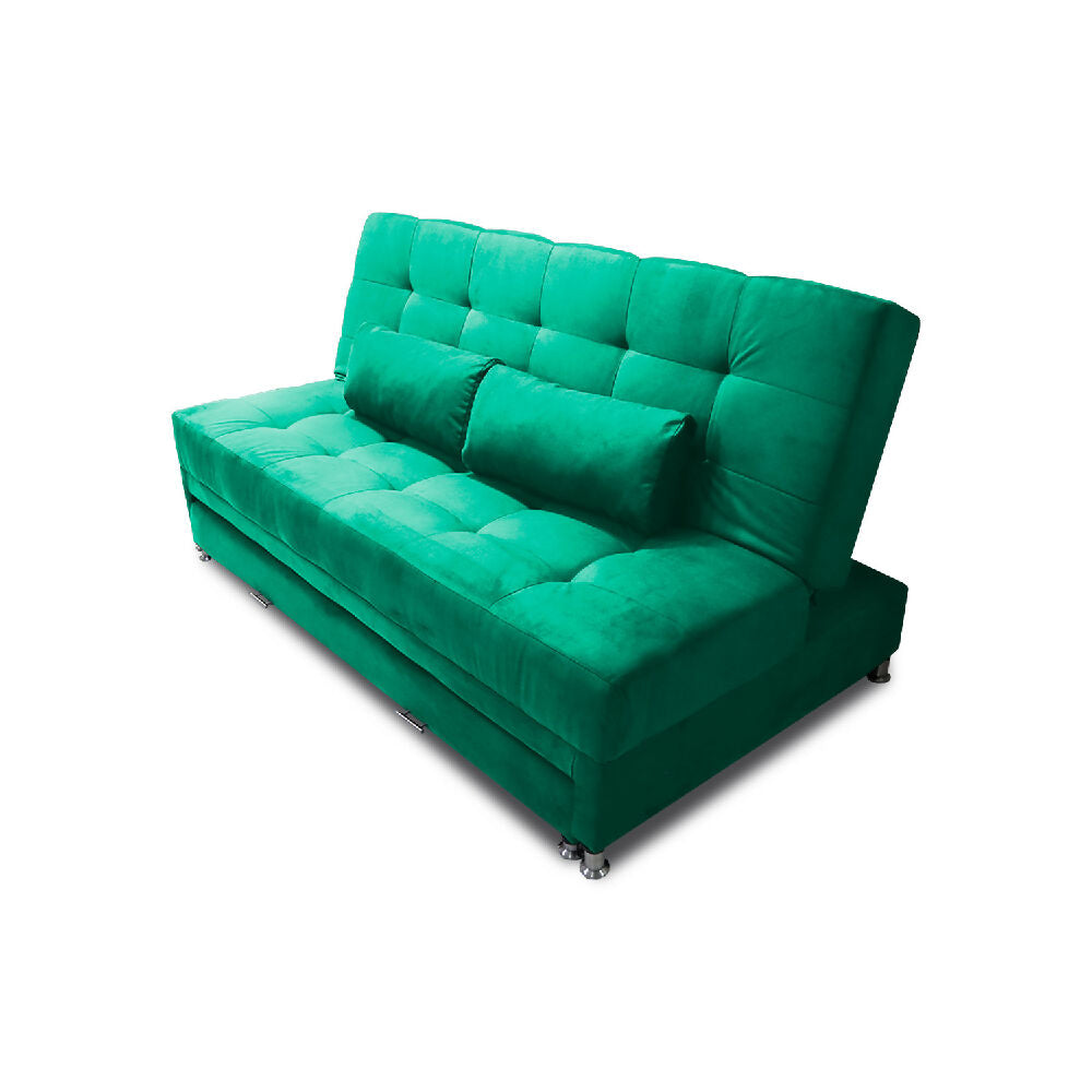 Sofá Cama Tarima Haller En Tela Velvet 190X95X80 Verde