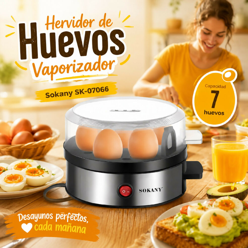 Hervidor De Huevos Eléctrico Y Vaporizador Sokany De Cocción Rápida