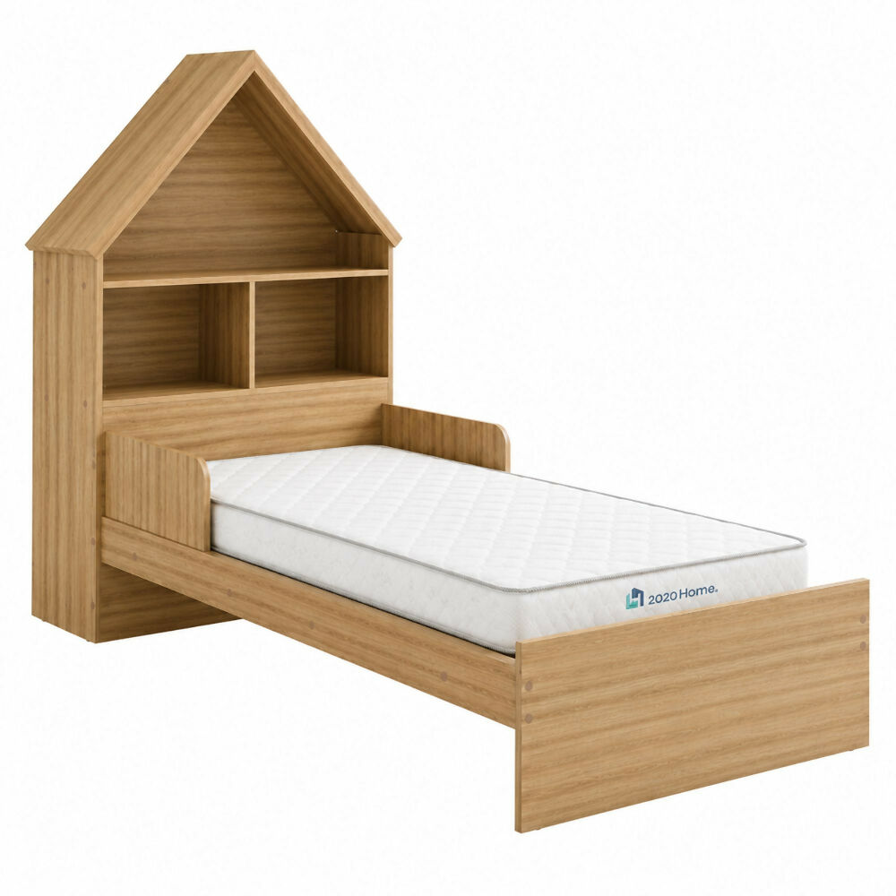 Cama infantil Ariel almendra con colchoneta 90x1,90 cm